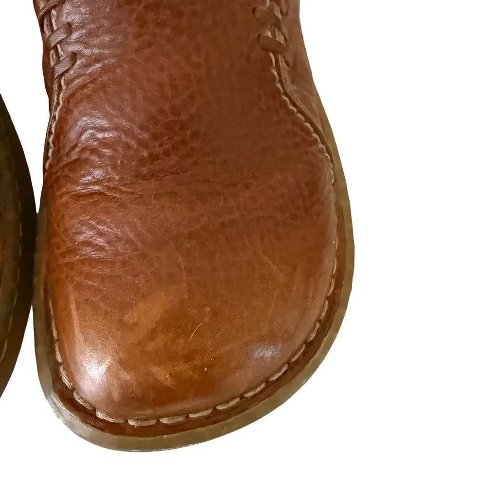 Dr Martens Brown Leather Slip On Shoes 3A65 Mens Size 8 Womens Size 9